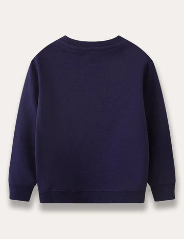 Cartoon Dinosaur Embroidered Sweatshirt - Mini berni